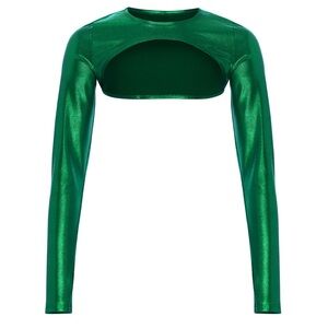Crowned athletics green metallic shrug size S/M